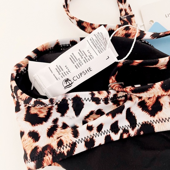 CUPSHE Lara Leopard Bandeau Bikini Top - Picture 4 of 7